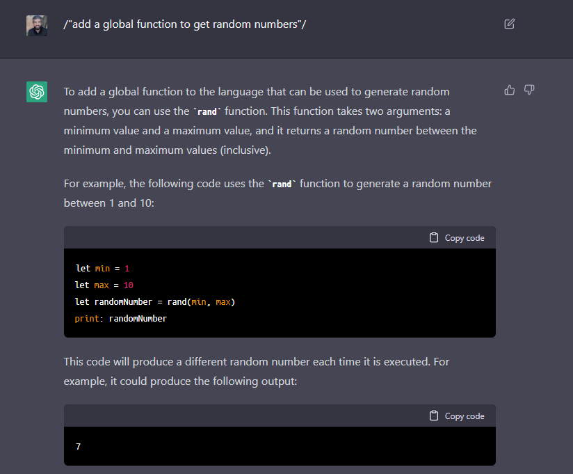 Presenting Assistant Language. A programming language created with GPT3