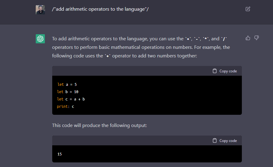 Presenting Assistant Language. A programming language created with GPT3